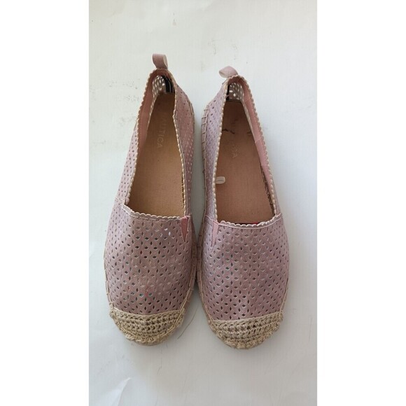 Nautica  Espadrille Flats Slip On Size 9 Pastel Pink Women's Coastal  Nautical - Picture 1 of 13